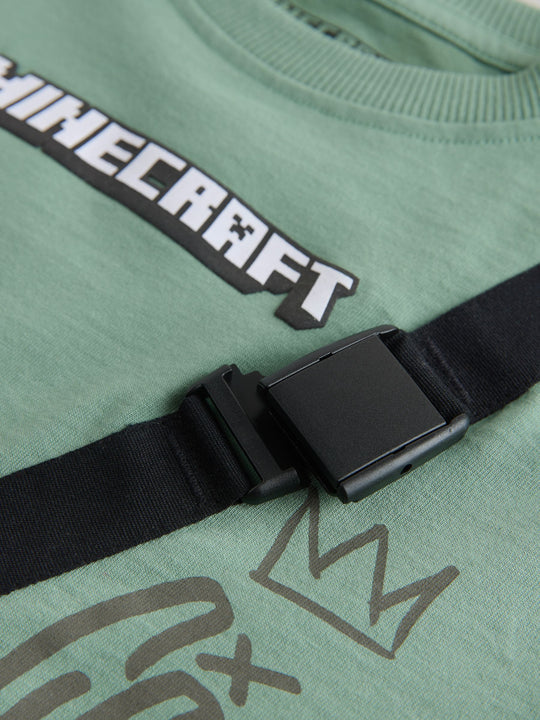 Sage Green Minecraft Bag T-Shirt (3-16yrs)