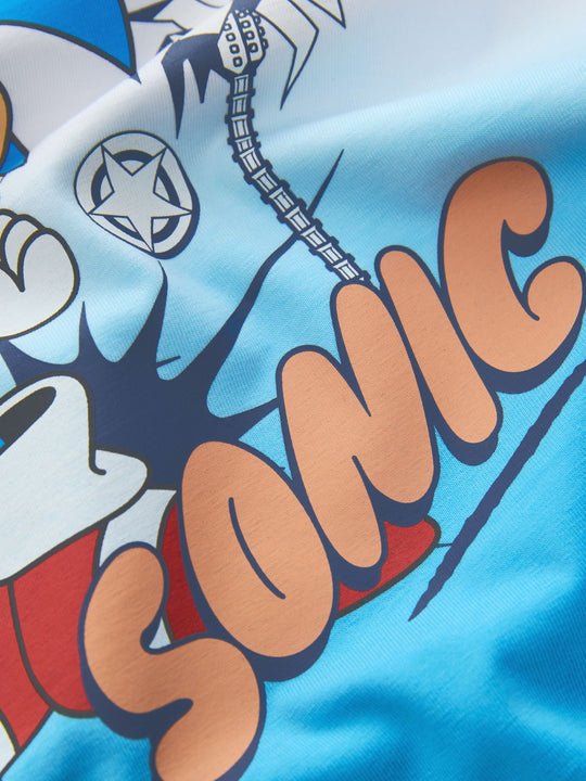 White/Blue Dip Dye Sonic T-Shirt (3-16yrs)
