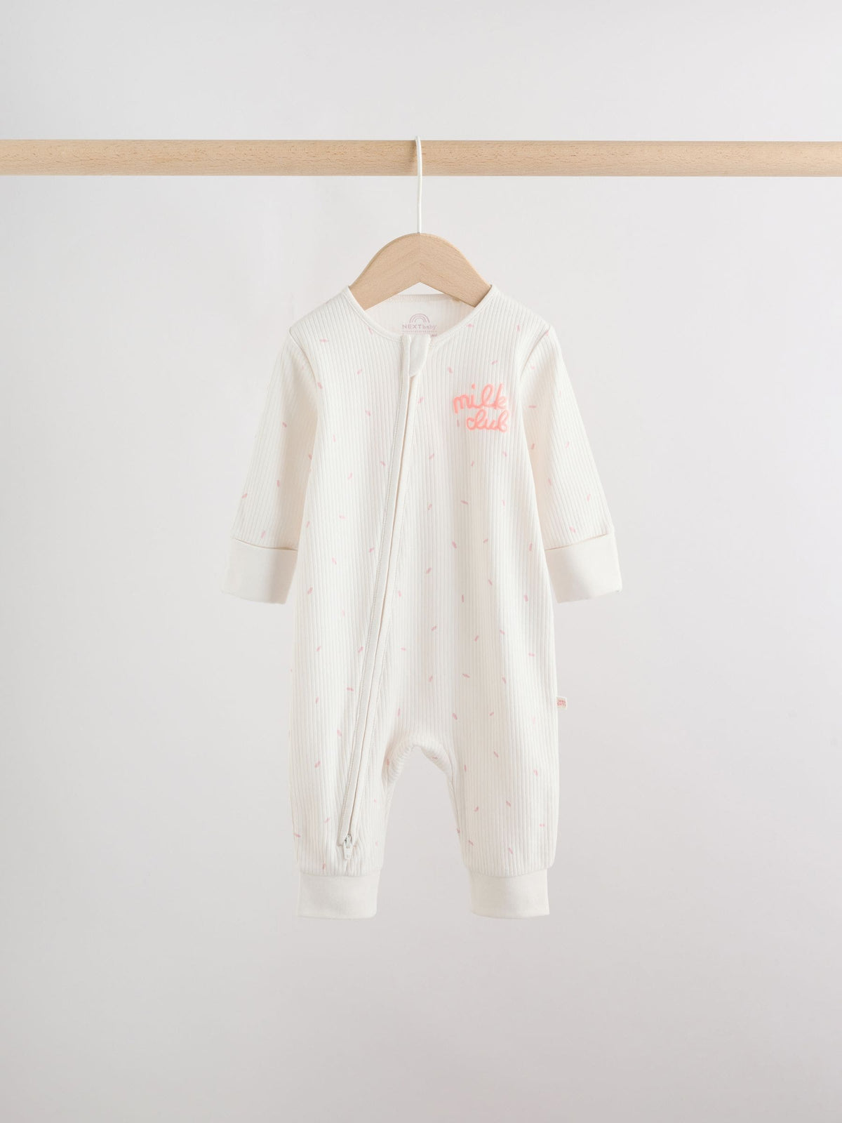 Pink Two Way Zip Baby Sleepsuit 3 Pack (0mths-3yrs)