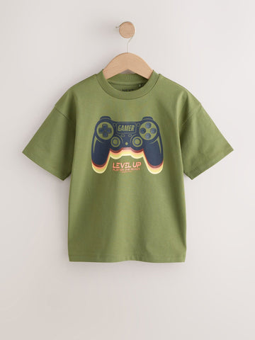 Green Controller Short Sleeve Graphic T-Shirt (3-16yrs)