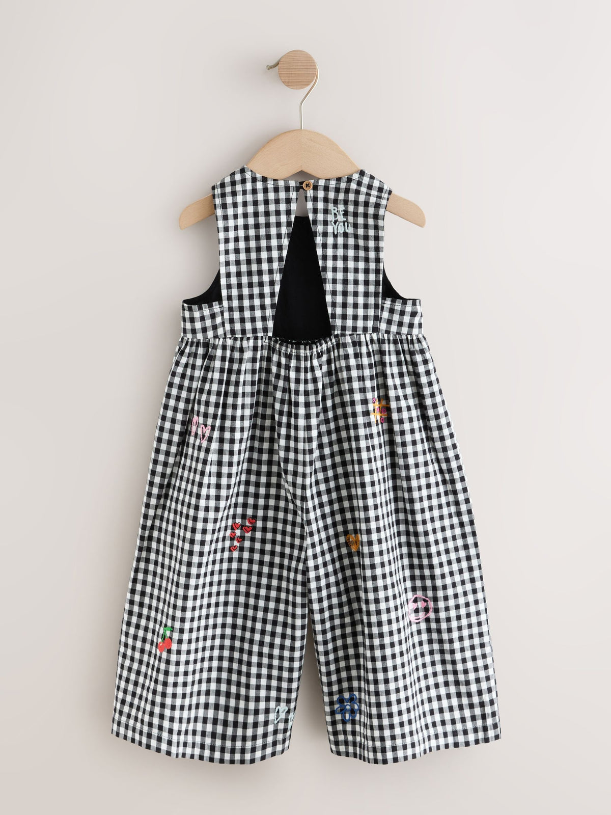 Black/White Gingham Sleeveless Playsuit (3mths-7yrs)
