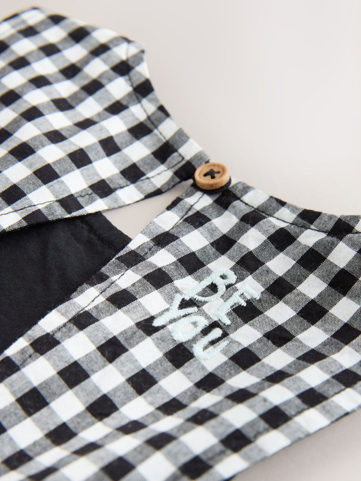 Black/White Gingham Sleeveless Playsuit (3mths-7yrs)