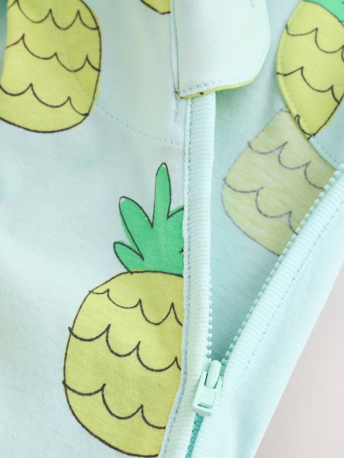 Bright Green Pineapple 0.5 Tog Sleeveless Baby Sleep Bag