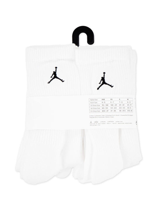 Jordan White Everyday Essentials Crew Socks 6 Pack