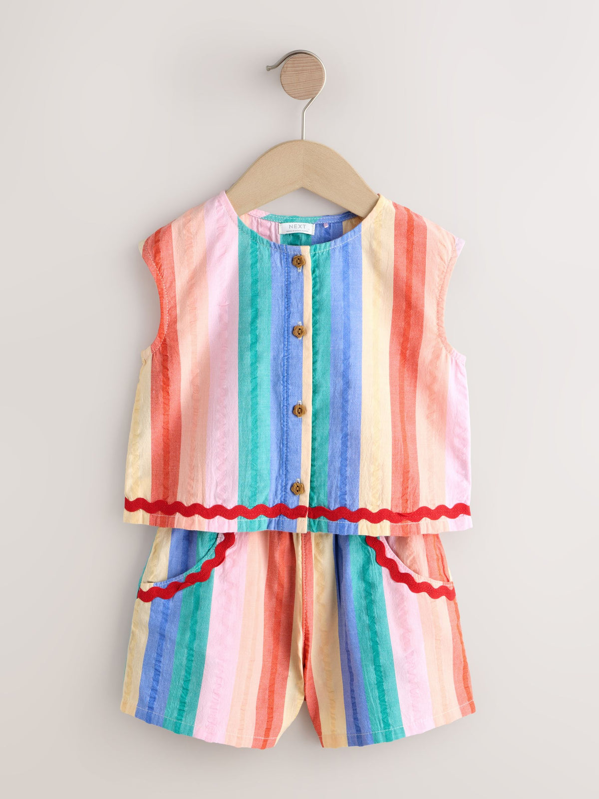 Rainbow Check Ric Rac Sleeveless Top & Shorts Set (3mths-7yrs)