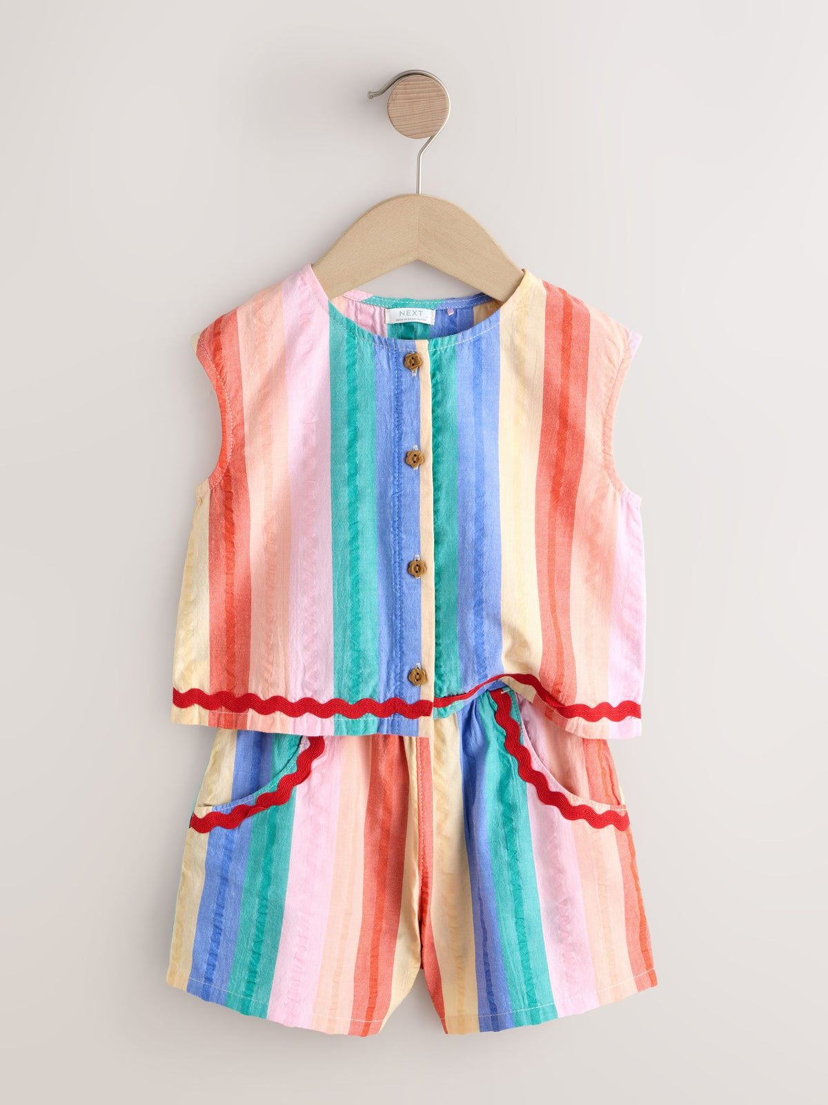 Rainbow Check Ric Rac Sleeveless Top & Shorts Set (3mths-7yrs)