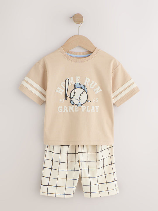 Blue/Green/Grey Tennis Club Short Pyjamas 3 Pack (9mths-10yrs)
