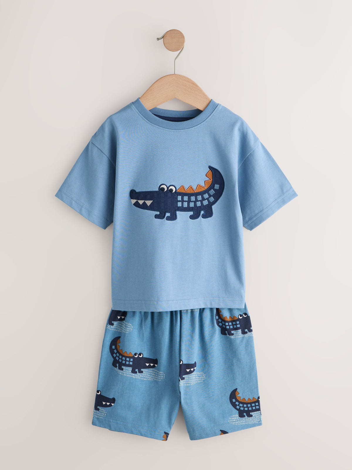 Blue/Ecru Safari Animal Short Pyjamas 3 Pack (9mths-8yrs)