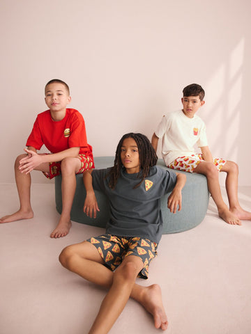 Red/Black/White Fast Food Shorts Pyjamas 3 Pack (4-16yrs)