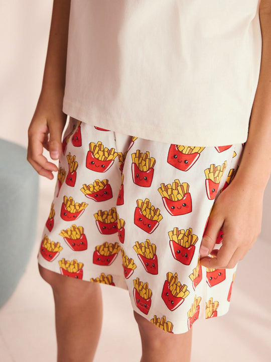 Red/Black/White Fast Food Shorts Pyjamas 3 Pack (4-16yrs)