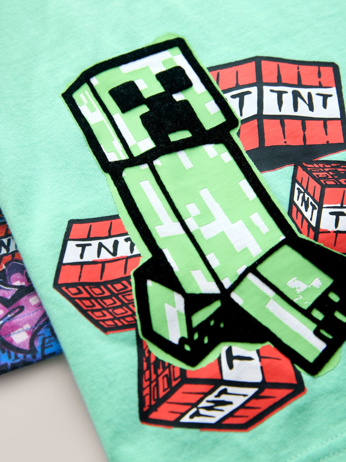 Green/Blue Minecraft Short Pyjamas 2 Pack (5-14yrs)