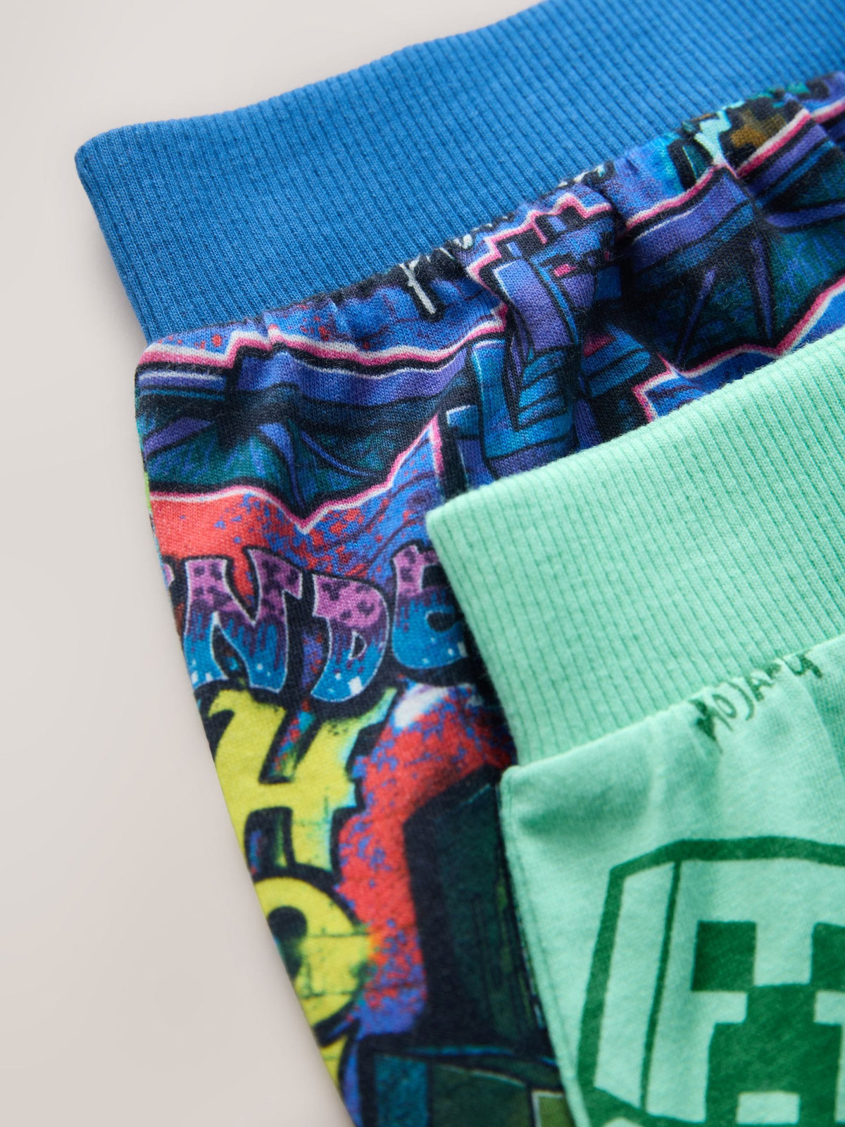 Green/Blue Minecraft Short Pyjamas 2 Pack (5-14yrs)
