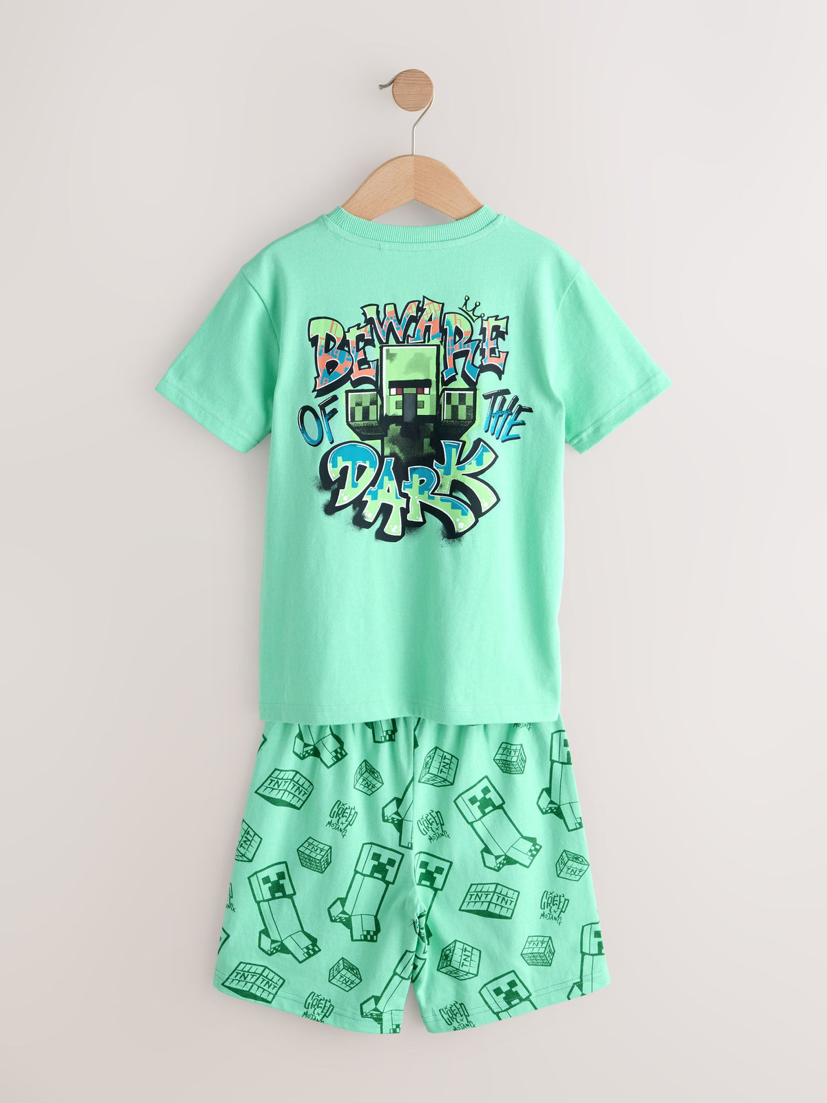 Green/Blue Minecraft Short Pyjamas 2 Pack (5-14yrs)