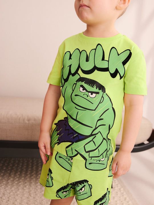 Red/Blue/Green Marvel Short Pyjamas 3 Pack (12mths-11yrs)