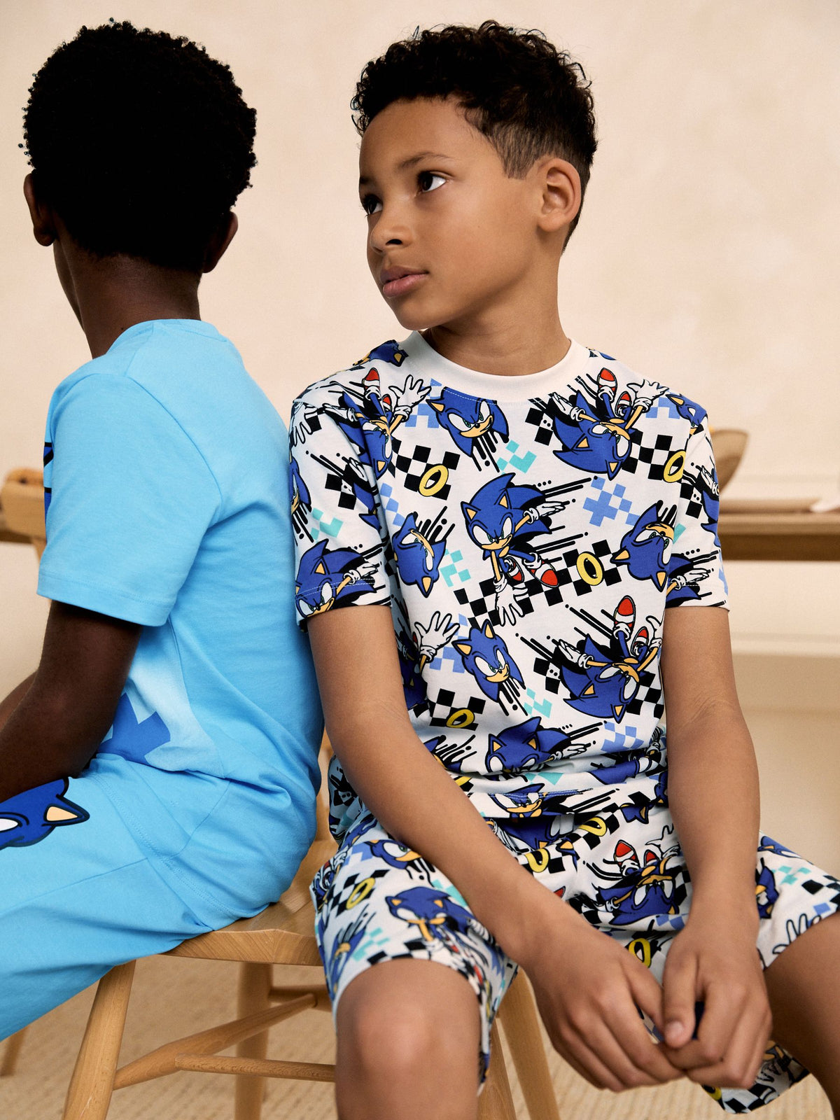 Blue/White Sonic Short Licence Pyjamas 2 Pack (3-14yrs)