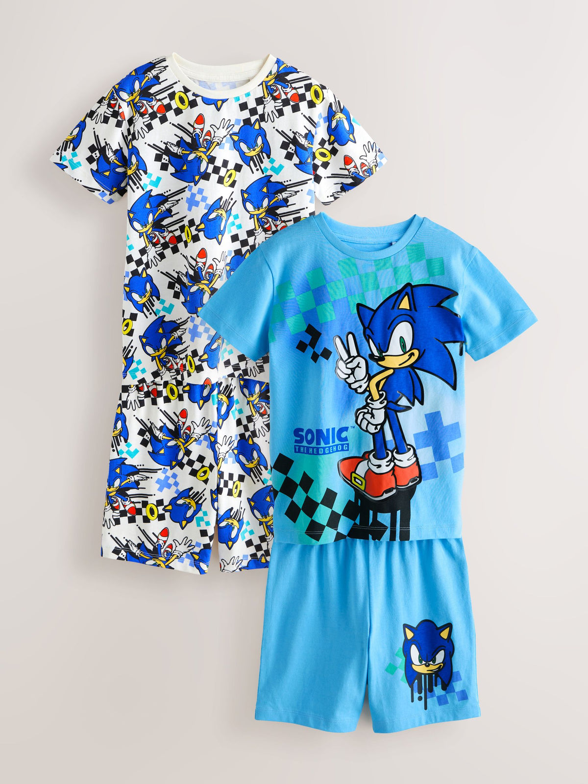 Blue/White Sonic Short Licence Pyjamas 2 Pack (3-14yrs)