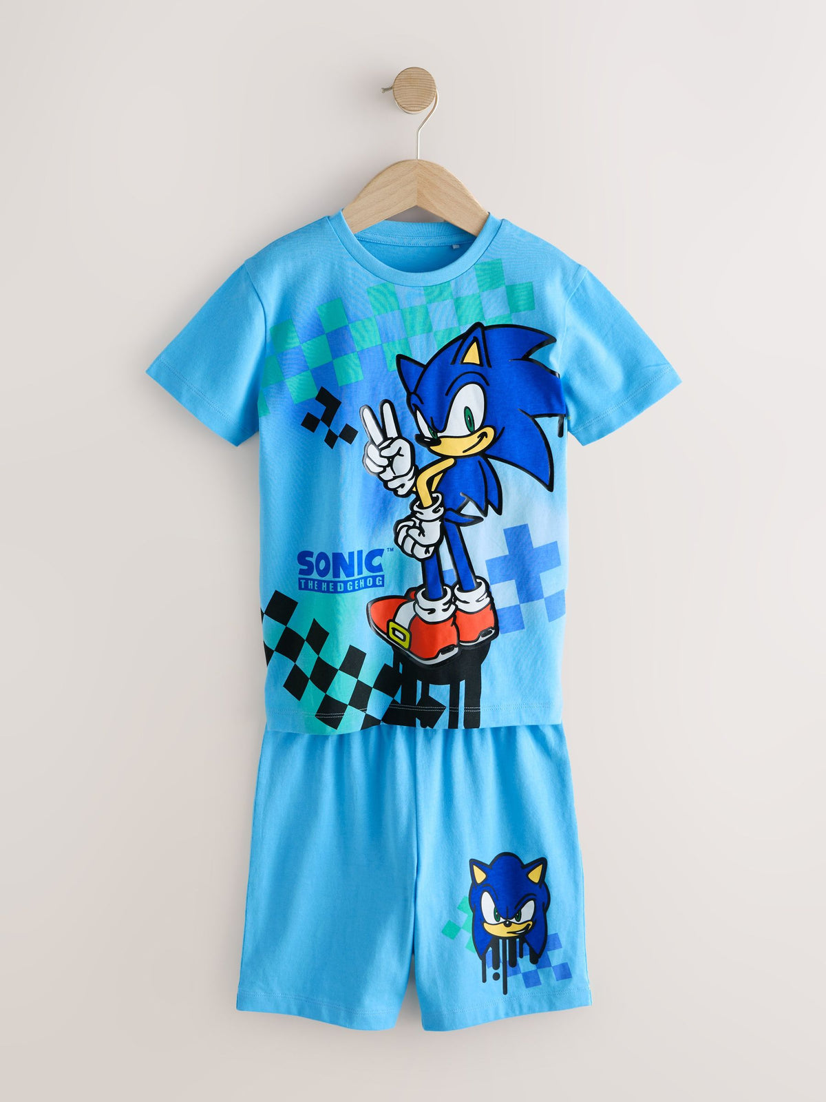 Blue/White Sonic Short Licence Pyjamas 2 Pack (3-14yrs)