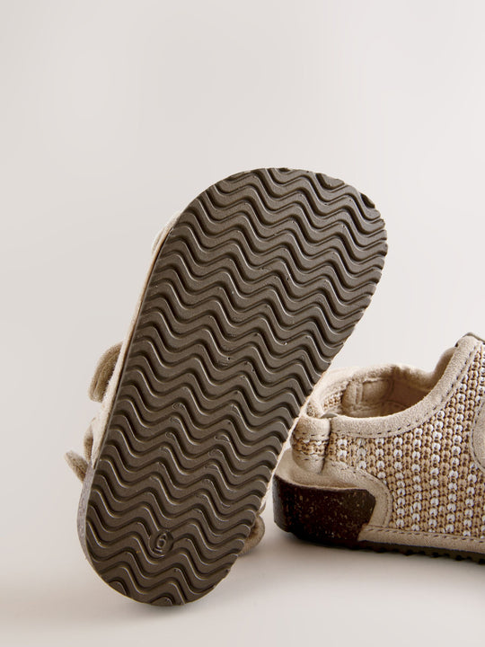 Neutral Standard Fit (F) Double Buckle Cushioned Footbed Sandals