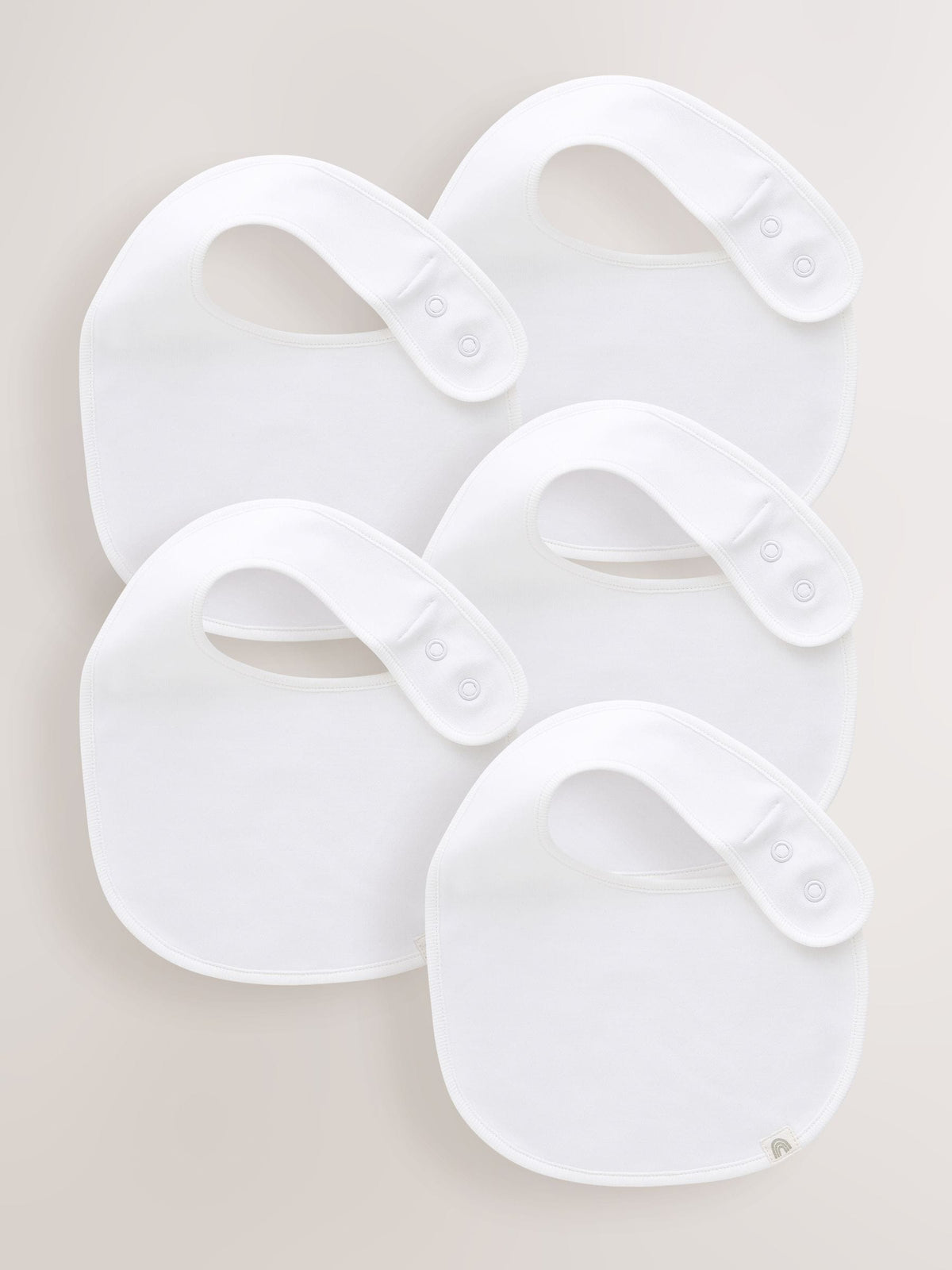White 100% Cotton Baby Bibs 5 Pack