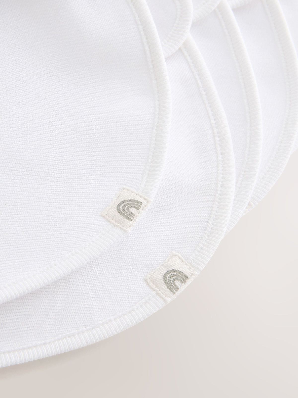 White 100% Cotton Baby Bibs 5 Pack