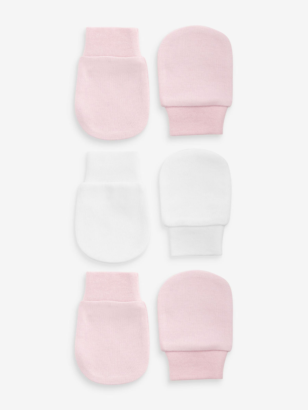 Pink 3 Pack Baby Scratch Mitts