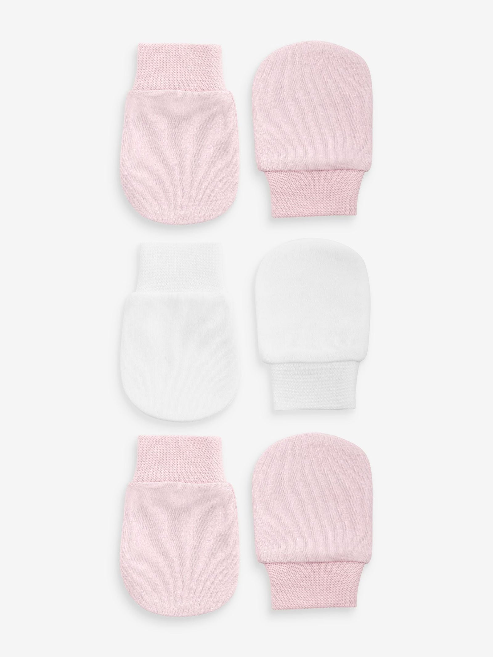 Pink 3 Pack Baby Scratch Mitts