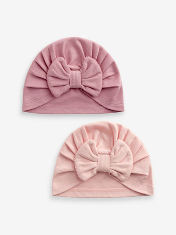 Pink Modern 2 Pack Baby Turbans immediate