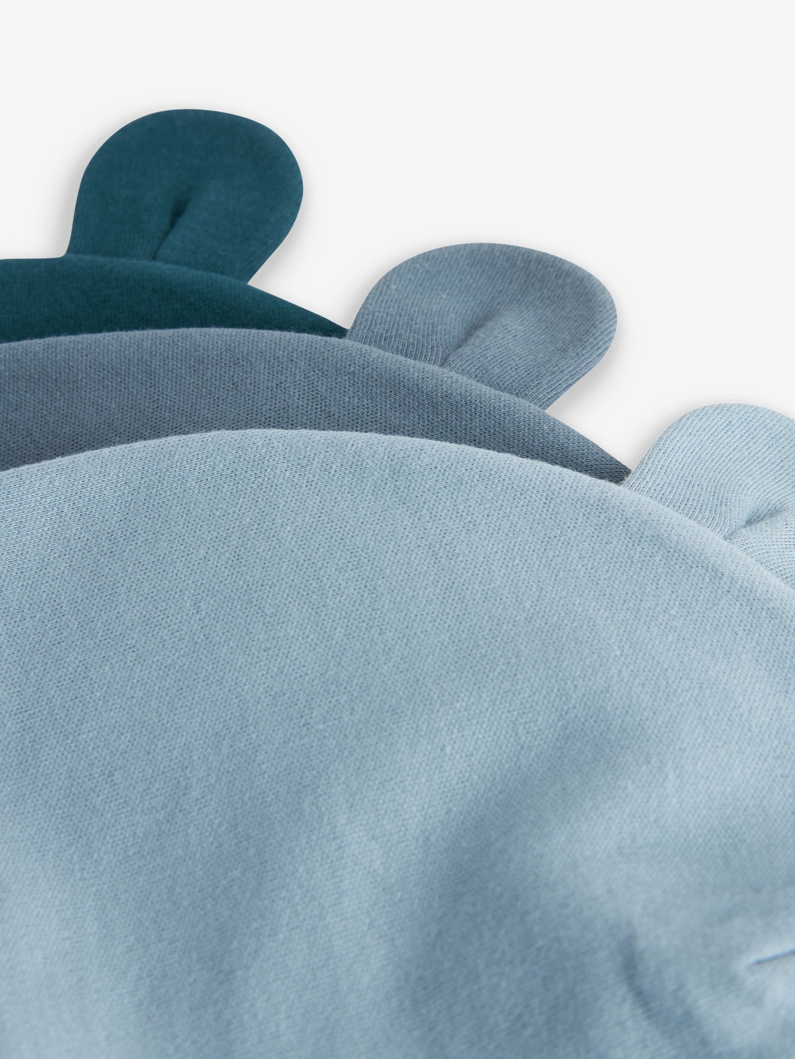 Mid Blue Baby 100% Cotton Beanies 3 Pack (0-18mths)