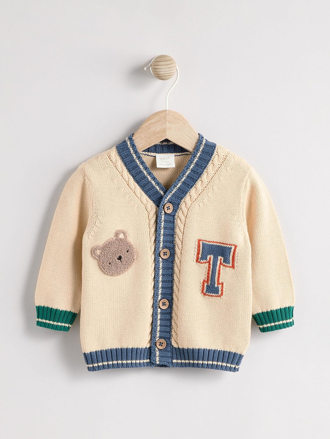 Varsity Bear 100% Cotton Cardigan (0mths-2yrs)