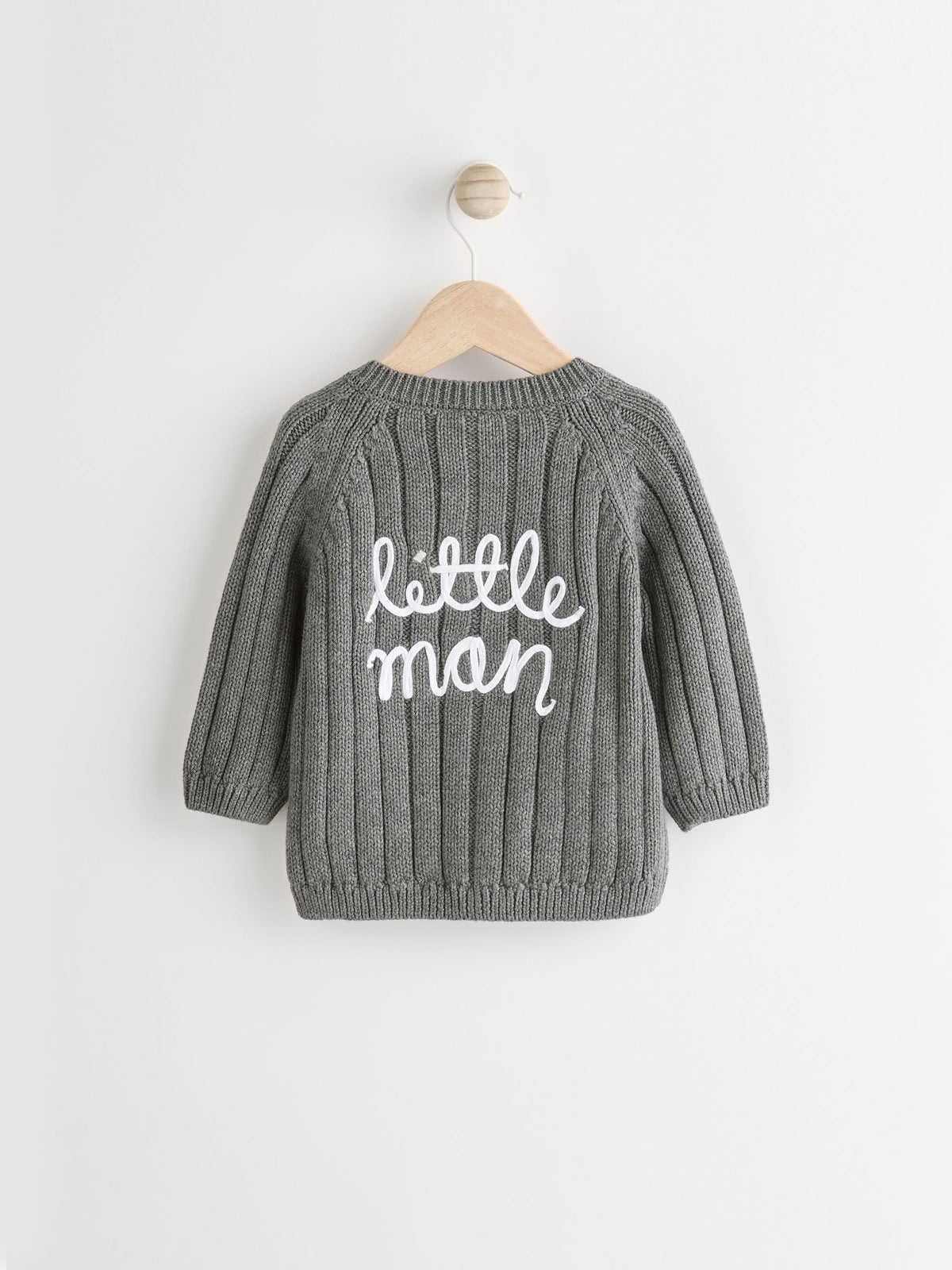 Grey Little Man 100% Cotton Cardigan (0mths-2yrs)