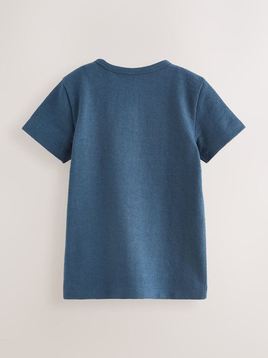 Blue Short Sleeve Henley Neck T-Shirt (3mths-7yrs)