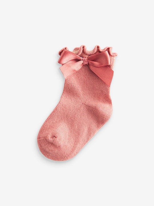 Pink Bow Baby Socks 5 Pack