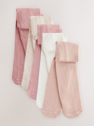 Pink Baby Tights 5 Pack (0mths-2yrs)