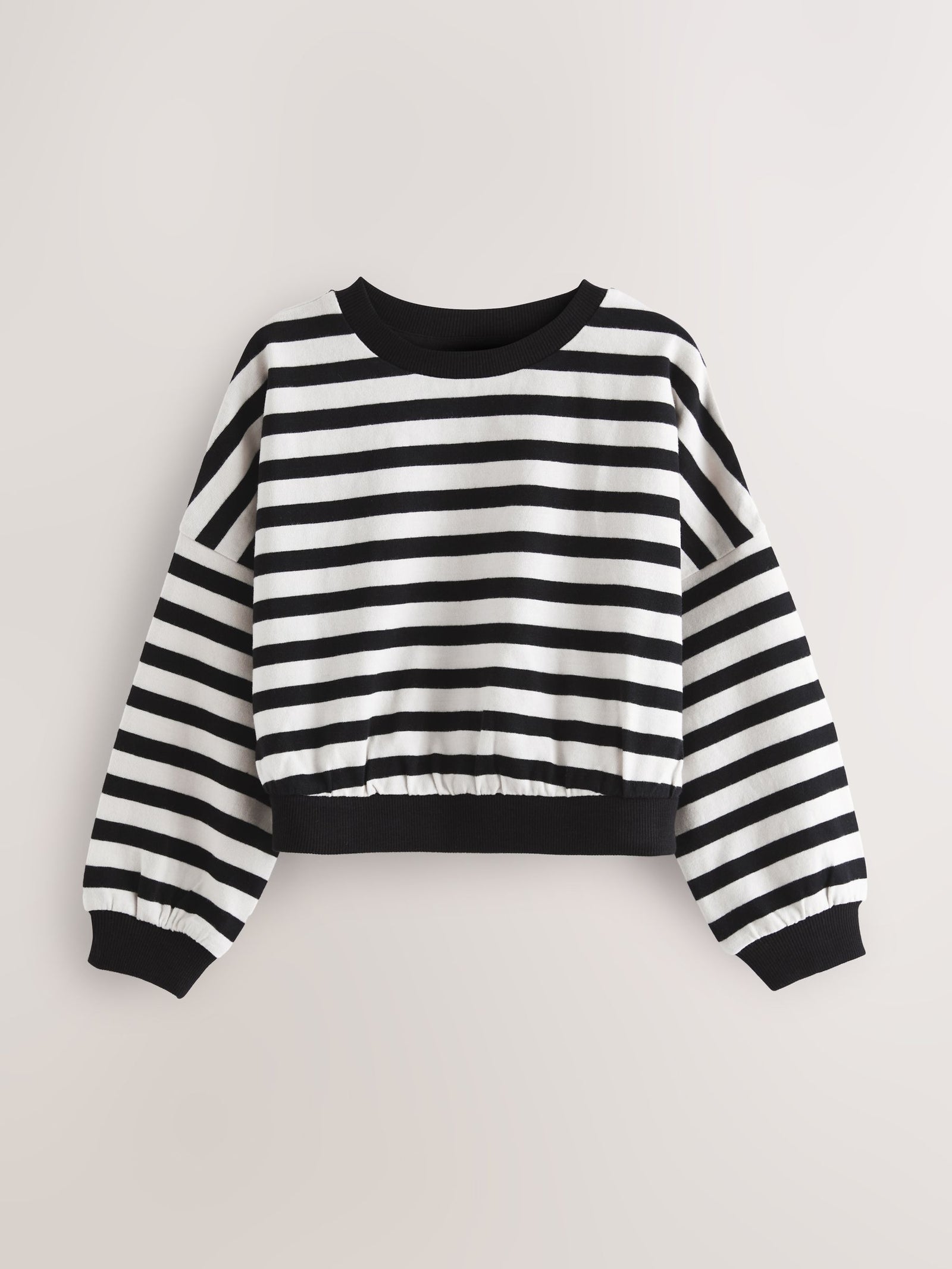 Black/White Boxy Long Sleeve 100% Cotton Sweat Tops 3 Pack (3-16yrs)