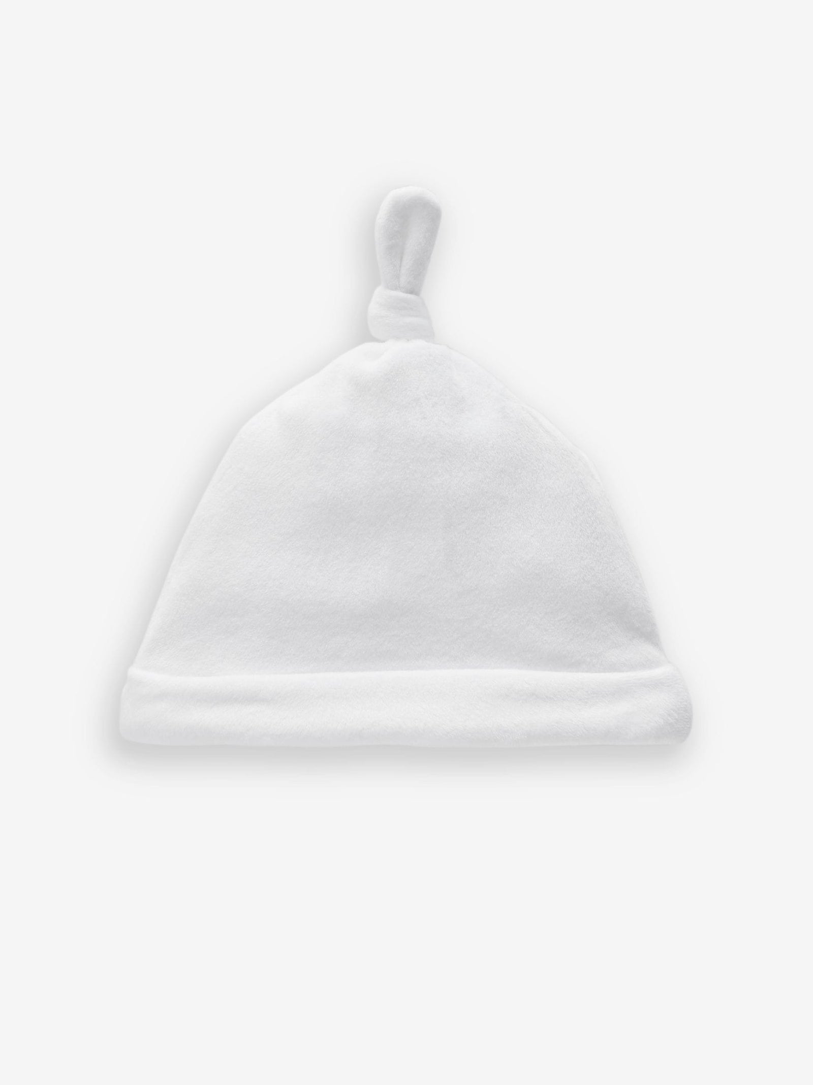 White Velour Baby Tie Top Hats 2 Pack (0-12mths)