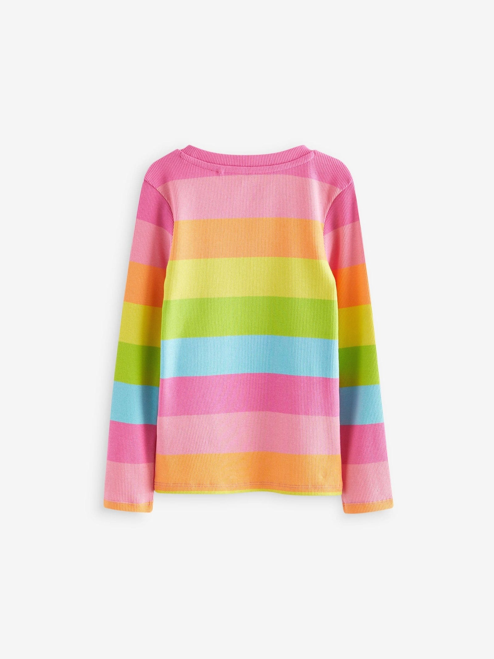 Multi Stripe Long Sleeve Ribbed Top (3-16yrs)