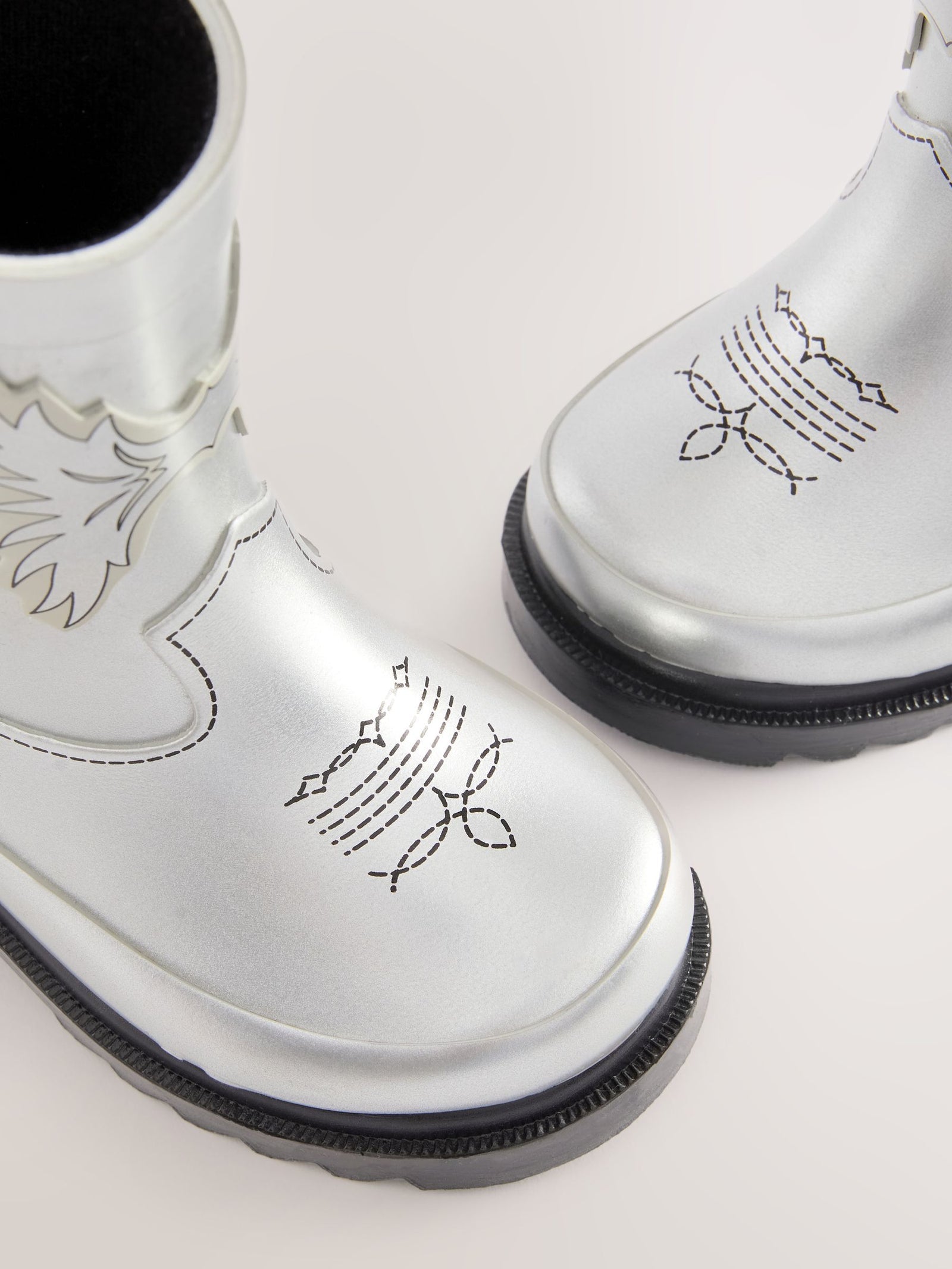 Silver Western Wellies