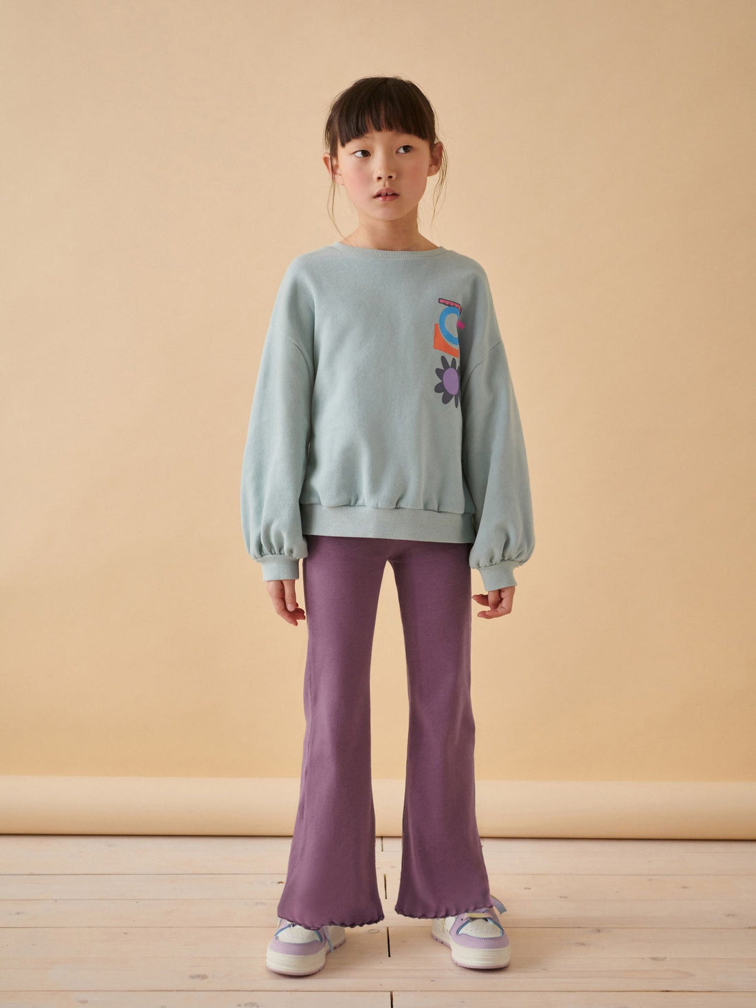 Purple 1 Pack Rib Flare Leggings (3-16yrs)