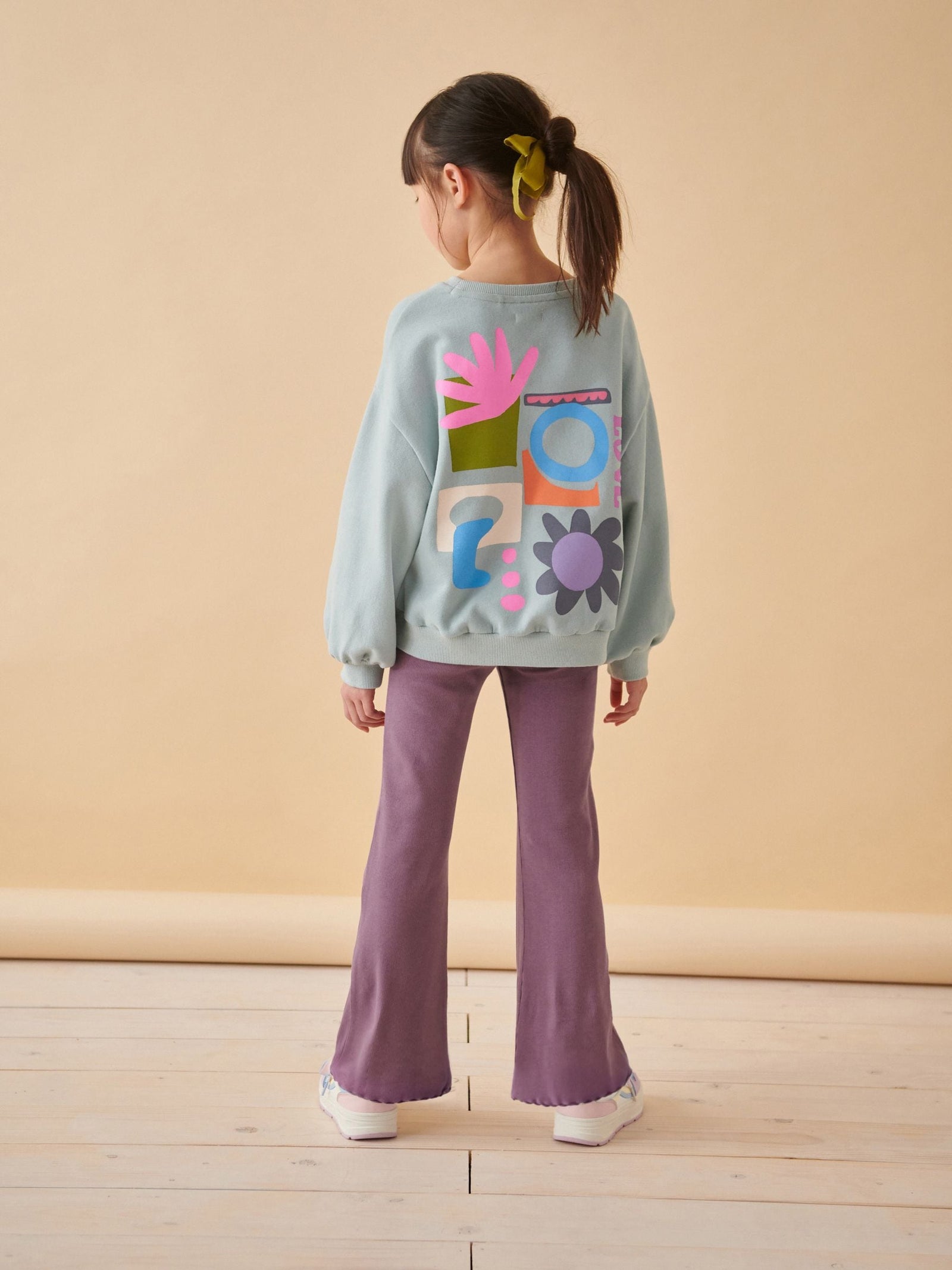 Purple 1 Pack Rib Flare Leggings (3-16yrs)