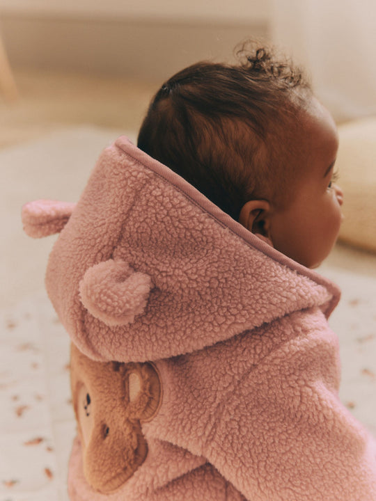 Pink Baby Borg Fleece Jacket (0mths-2yrs)