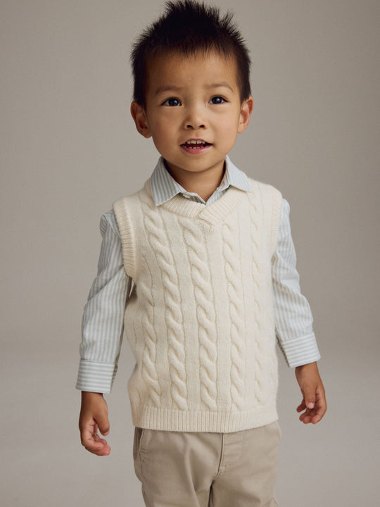 Ecru Cream Knitted Vest and Shirt Set (3mths-7yrs)