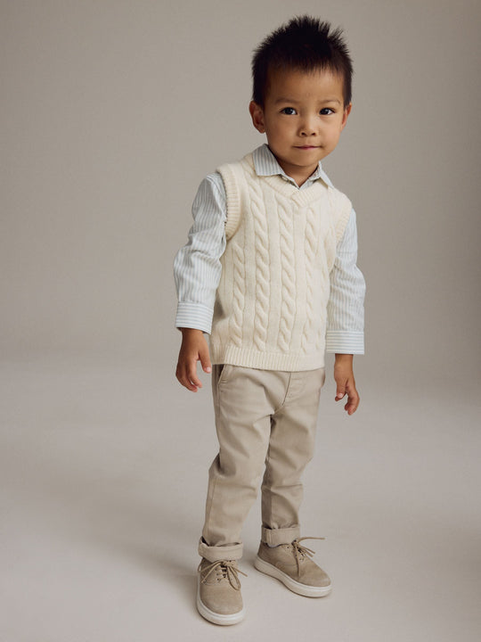 Ecru Cream Knitted Vest and Shirt Set (3mths-7yrs)