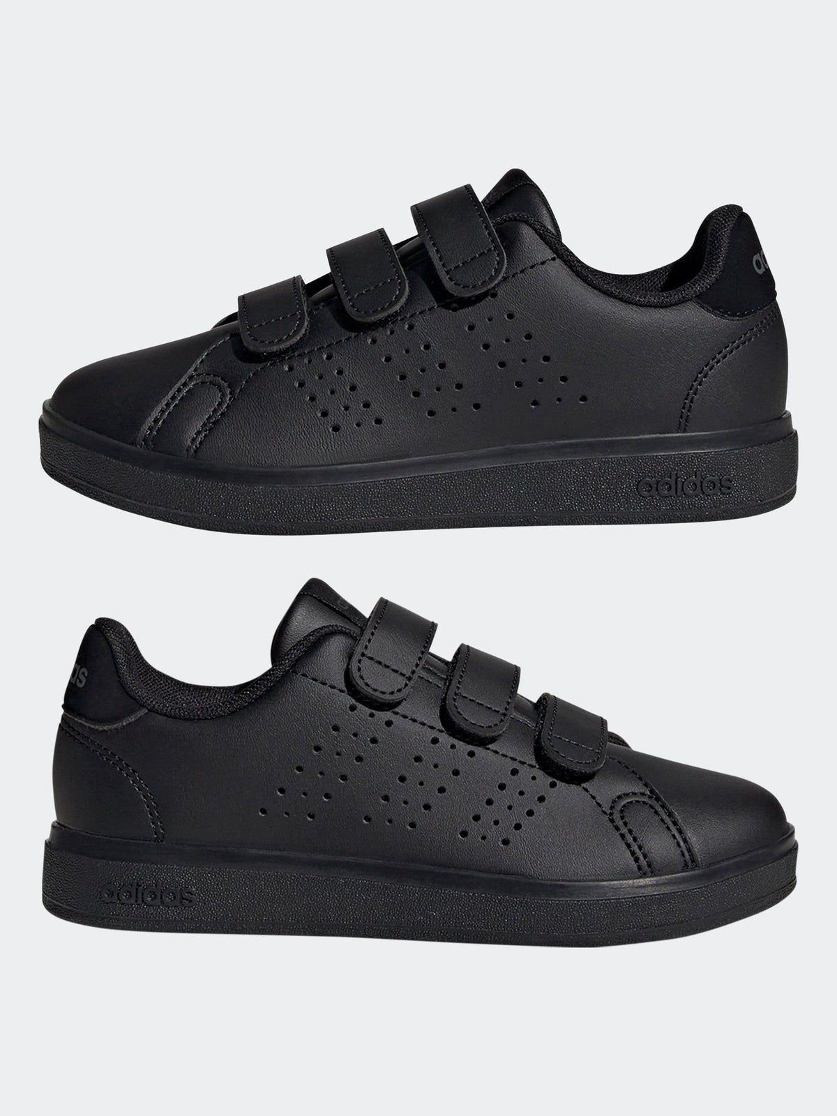 adidas Black Advantage Base 2.0 Hook and Loop Kids Trainers