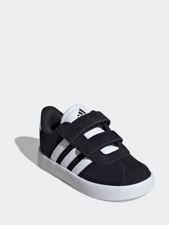 adidas Black VL Court 3.0 Hook and Loop Infant Trainers