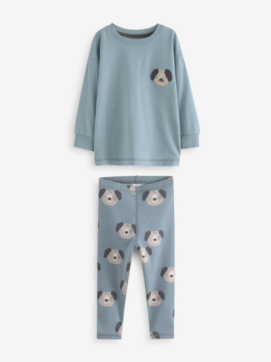Blue/Brown/Khaki Green Animal 3 Pack Snuggle Pyjamas (9mths-8yrs)