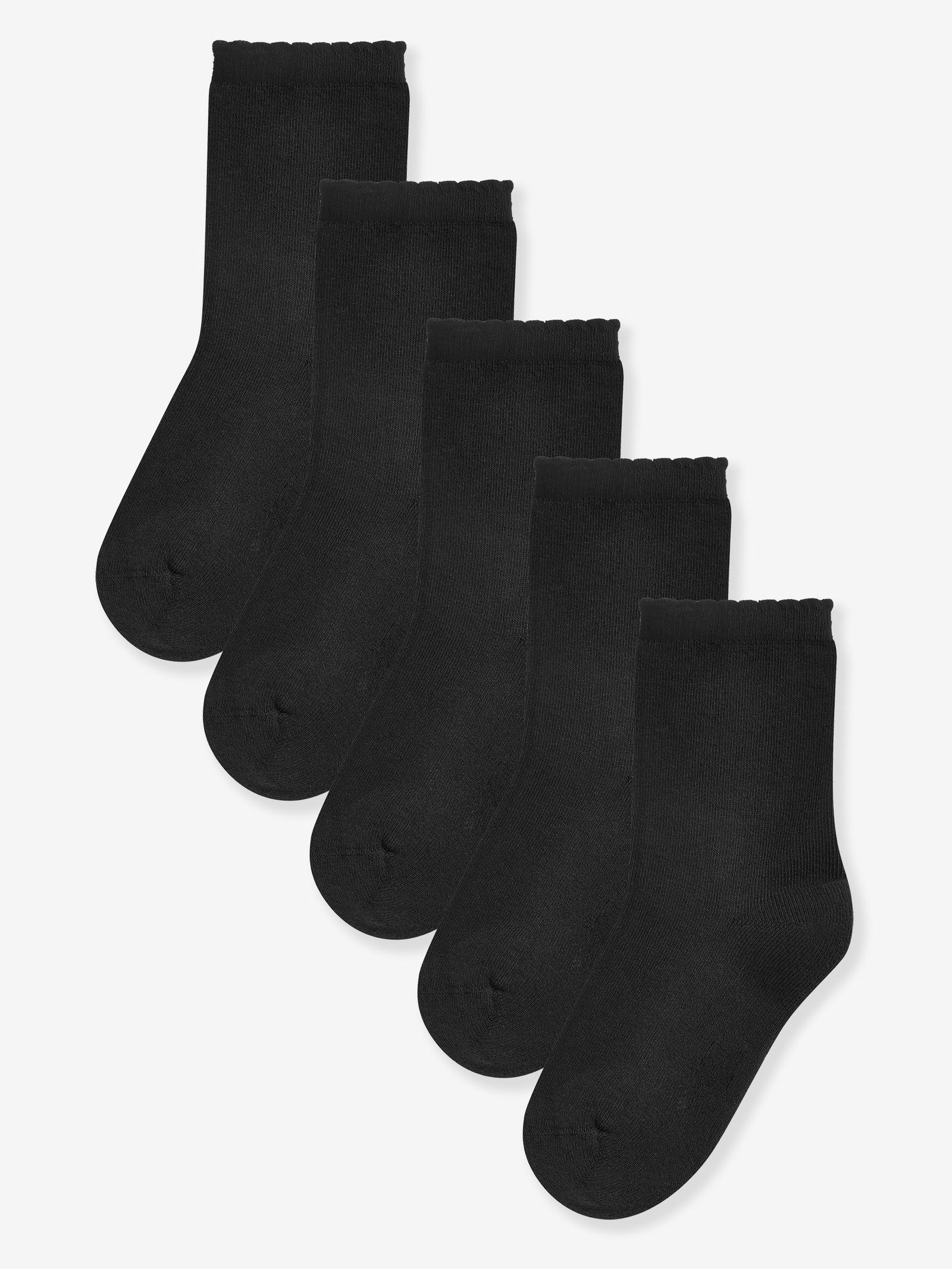 Black 5 Pack Cotton Rich Cushioned Sole Ankle Socks