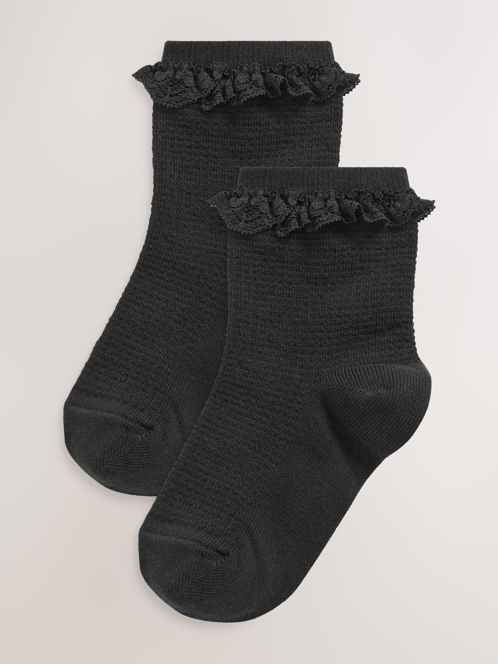 Black 2 Pack Cotton Rich Ruffle Ankle Socks