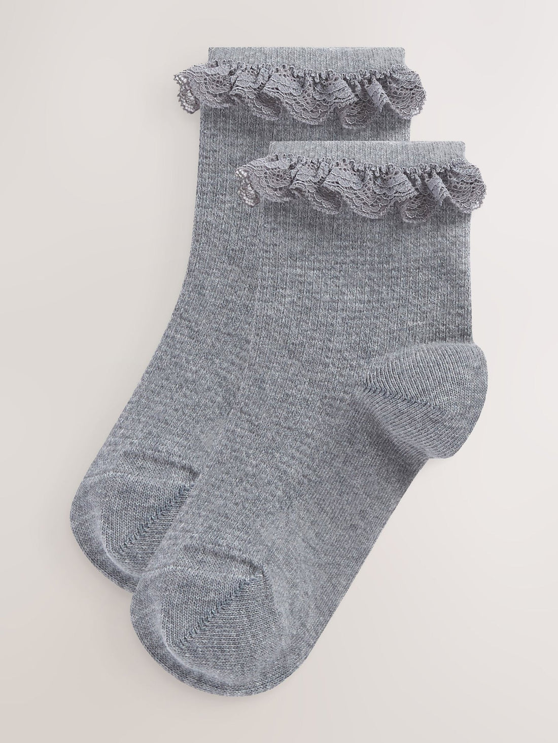 Grey 2 Pack Cotton Rich Ruffle Ankle Socks