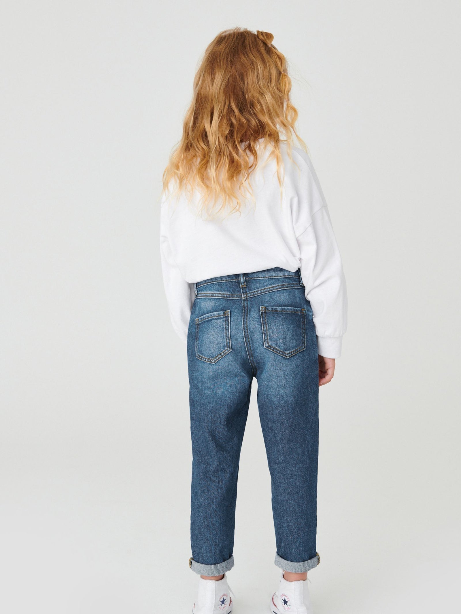Mid Blue Denim Mom 100% Cotton Jeans (3-16yrs)