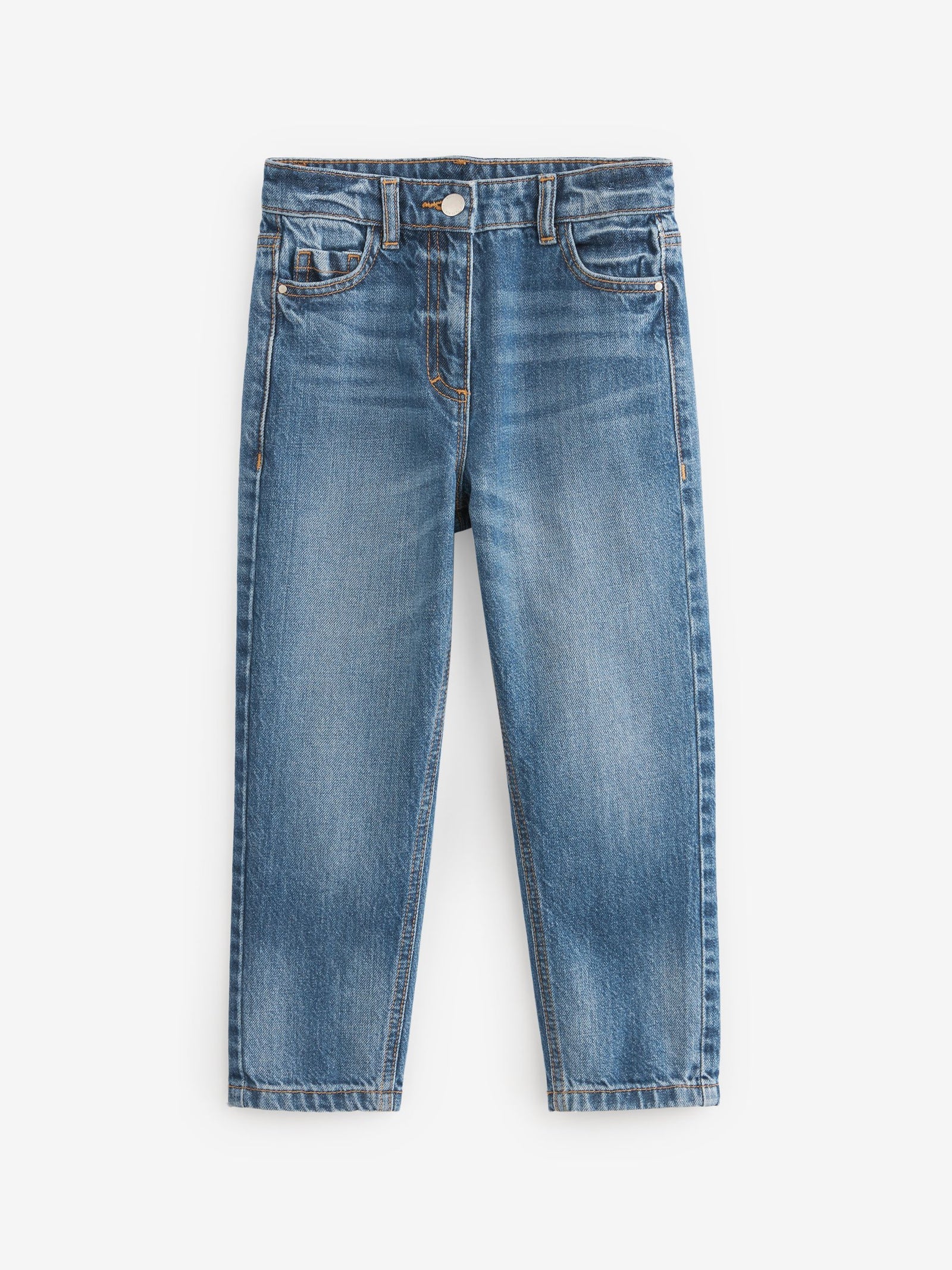 Mid Blue Denim Mom 100% Cotton Jeans (3-16yrs)